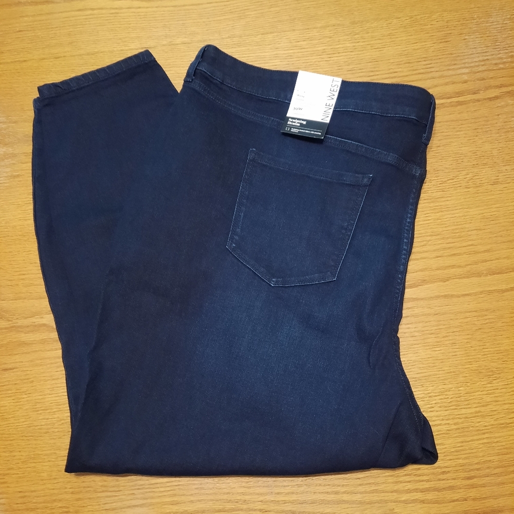 Nine West Dark Blue Skinny Plus Size 30W Denim Jeans